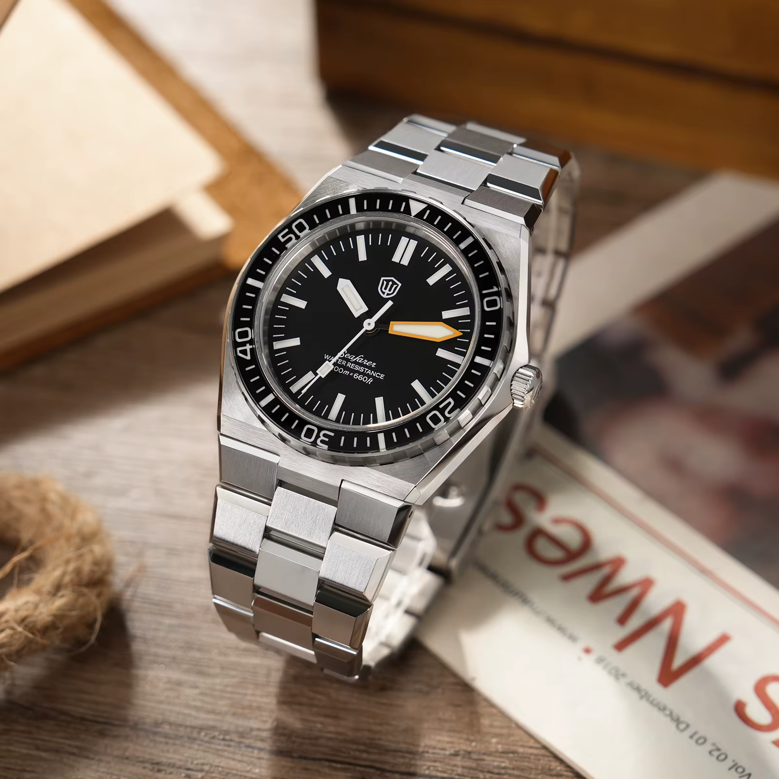 Watchdives WD0017 41mm Montre pour homme Ronda 515 VH31 Montres à quartz à seconde fluide Verre saphir Étanche 200M Acier inoxydable
