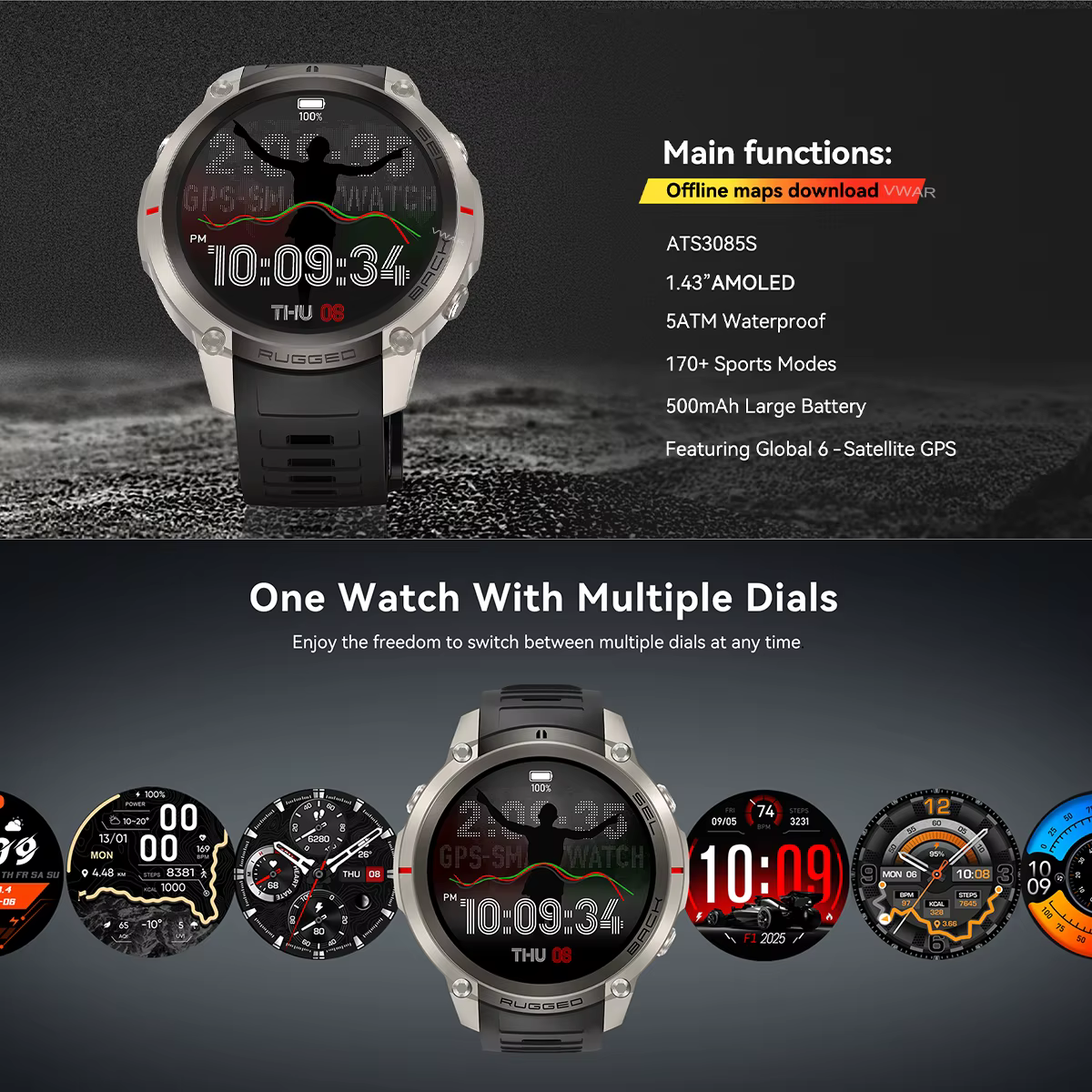 Nouvelle Montre Connectée Homme 2026 avec Cartes Hors Ligne