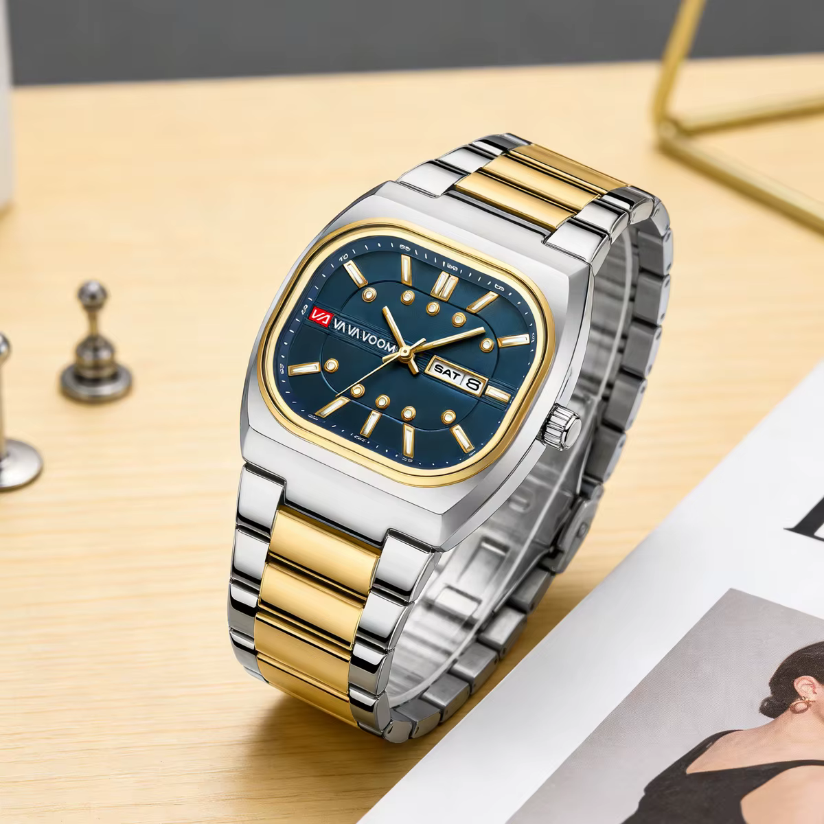 Montre Homme Série Plongée Analogique à Mouvement Carré 40mm en Acier Argenté, Montre à Quartz de Marque Supérieure 2026, Vente Chaude