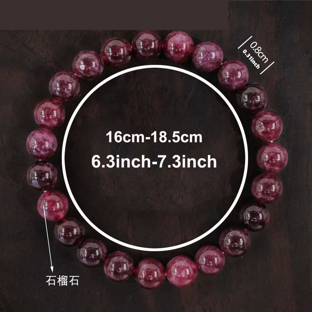 Bracelet de perles en pierre de grenat pour femmes, 8MM, pierre naturelle, élastique, tendance, bijoux de fête, cadeau