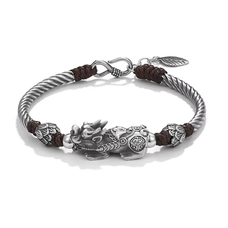 Bracelet tressé en argent 925 pour hommes et femmes