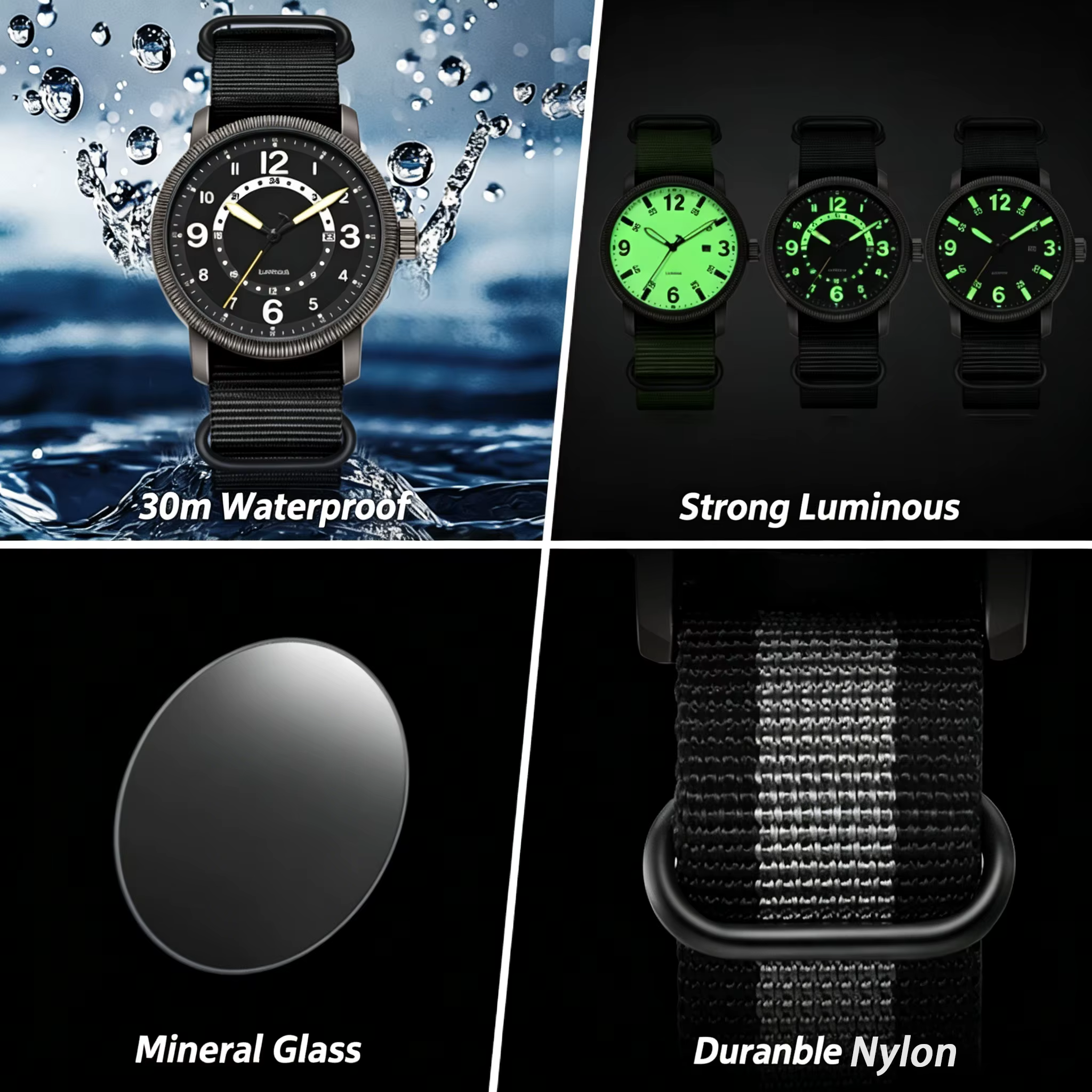 Montre de terrain TPW 2026 avec grands chiffres