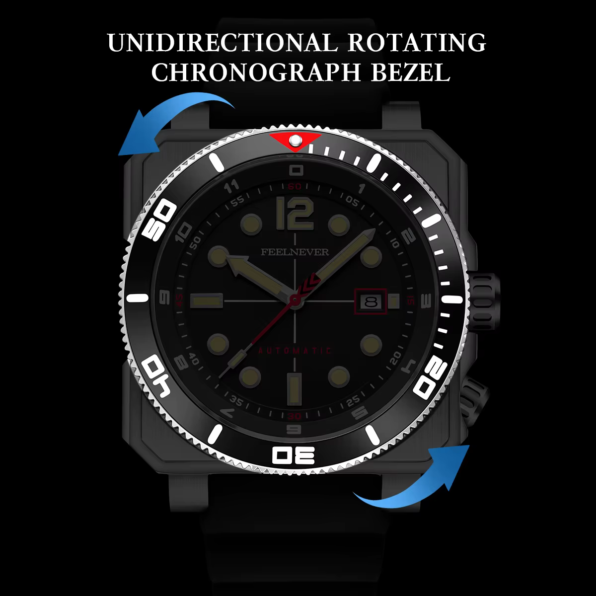 Montre de plongée automatique FeelNever 8215 pour homme