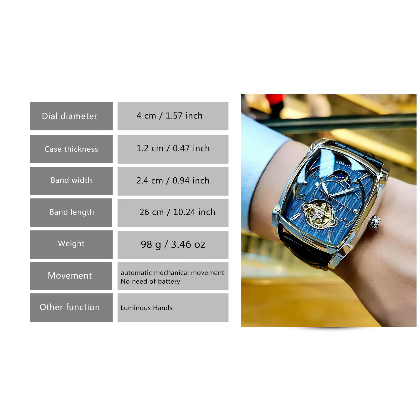 Tonneau Phase de lune montre automatique pour hommes marque de luxe Tourbillon squelette montres mécaniques ceinture en cuir aiguilles lumineuses horloge