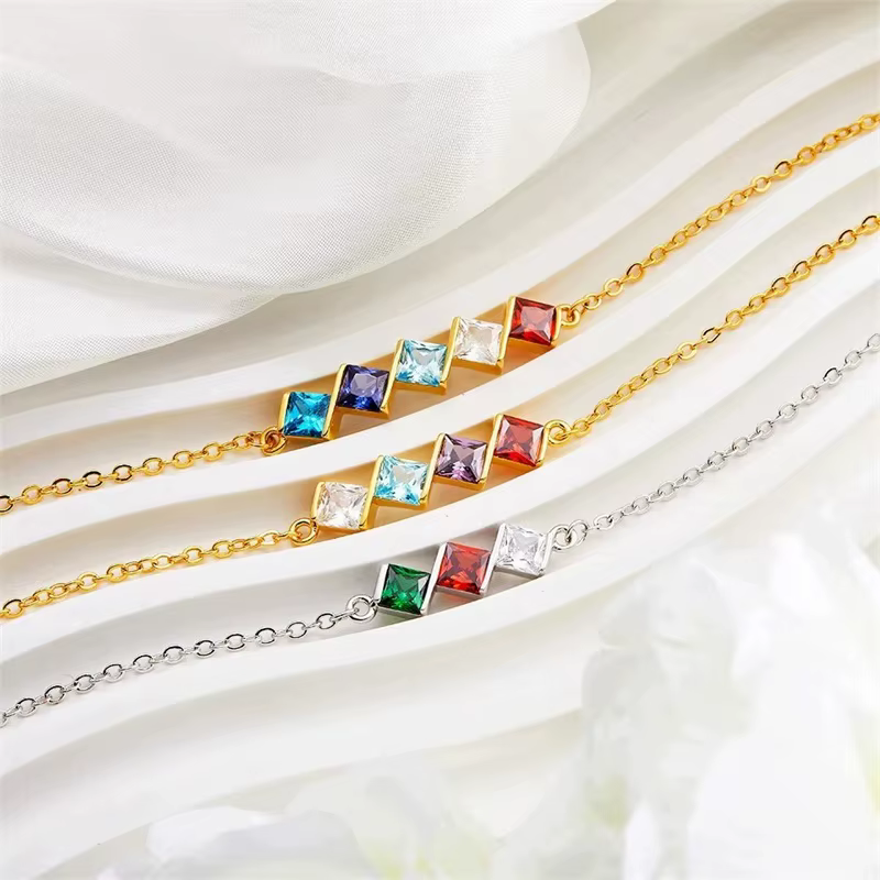Bracelet personnalisé en pierre de naissance pour femmes, Unique, personnalisé, bijoux personnalisables, cadeau pour maman, femme, petite amie
