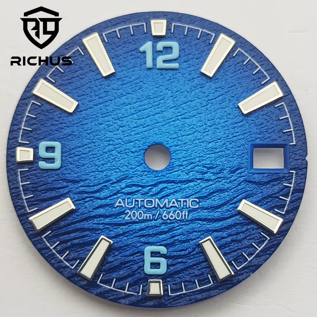 RICHUS – cadran de montre bleu 28.5mm