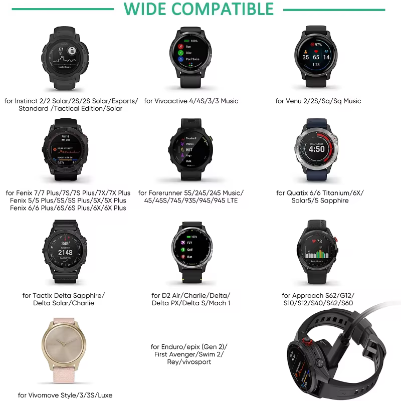 Pour Garmin Fenix 6 7 Venu Forerunner 955 convertisseur de chargeur de montre pour Apple ios Micro USB Type C