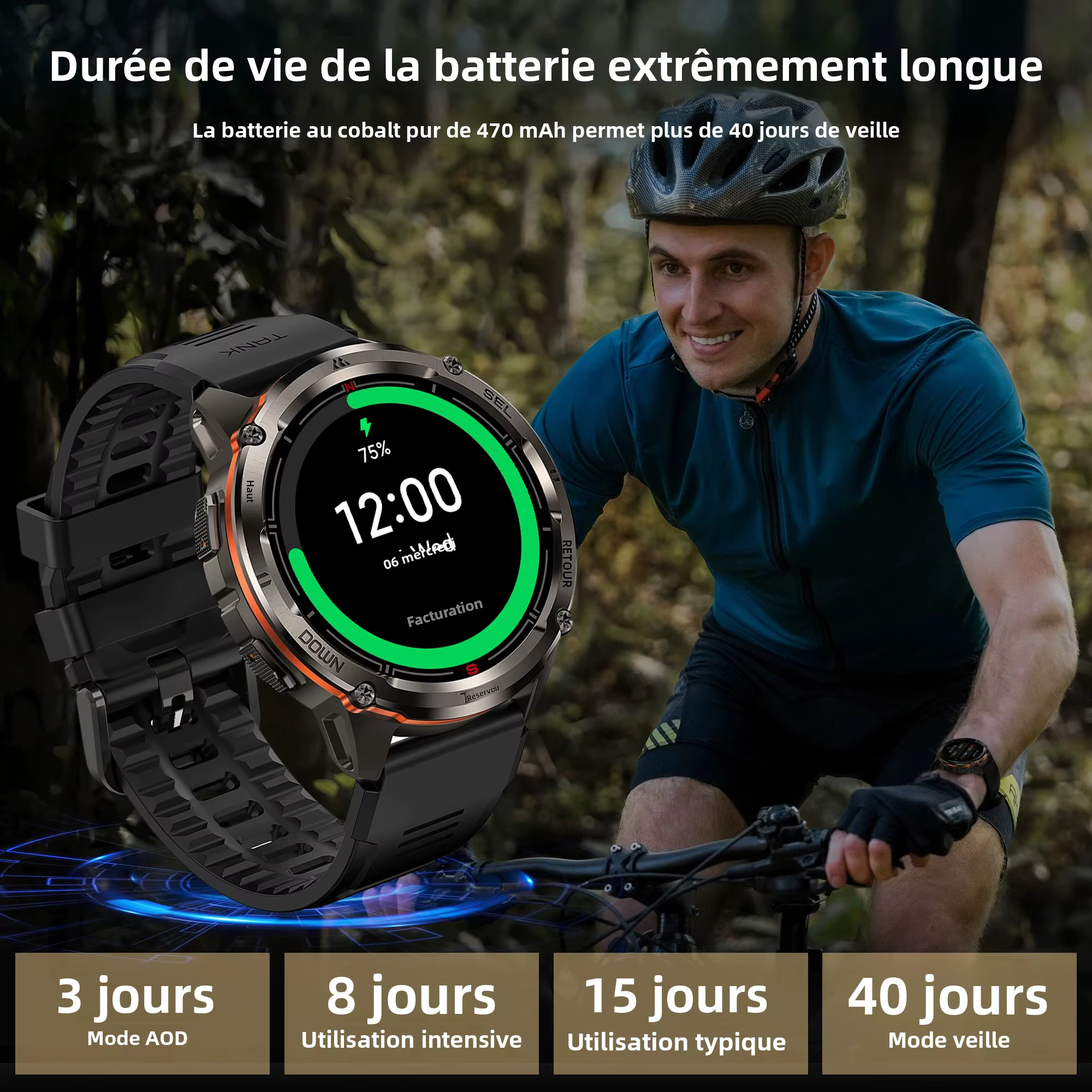 KOSPET TANK T3 Ultra 2 montre intelligente pour hommes GPS en acier inoxydable Smartwatch 50M étanche IP69K moniteur