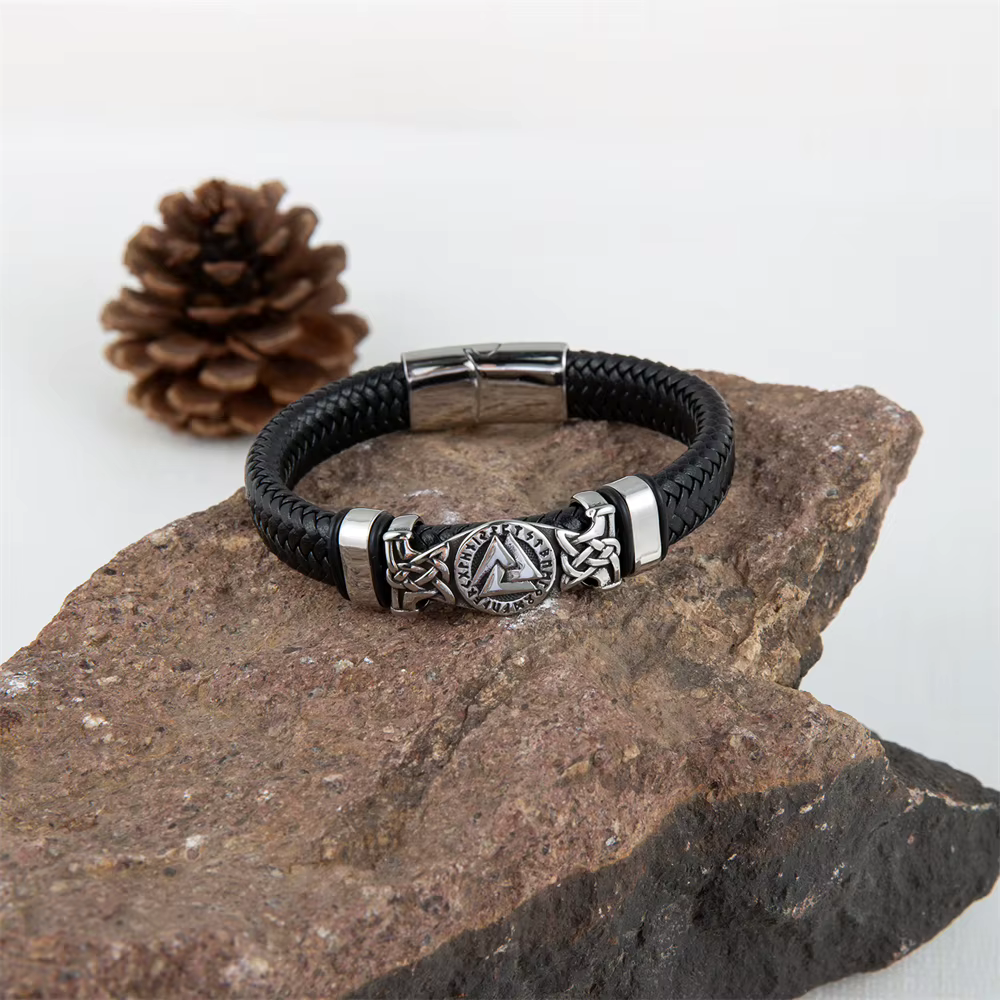 Bracelet en cuir véritable pour hommes