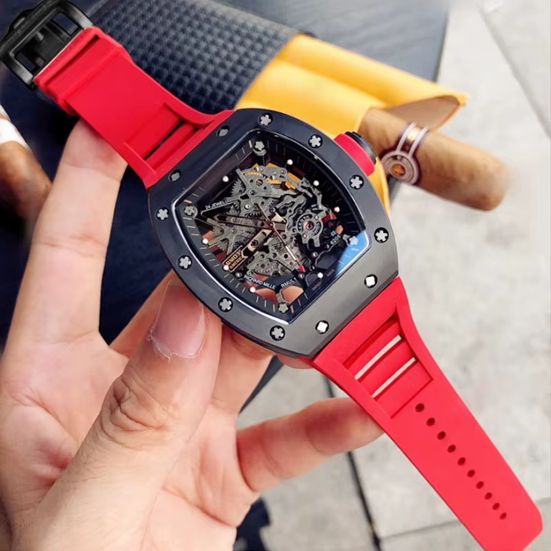 Bracelet de montre en caoutchouc de silicone étanche pour homme