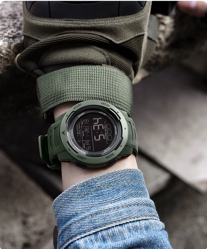 SAMEL hommes montre numérique Sport choc montres militaires étanche tactique électronique montre-bracelet jaune grand