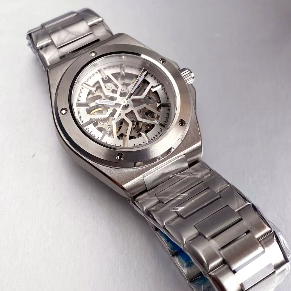 Tandorio noir blanc cadran squelette ingénieur Style montre mécanique pour hommes verre saphir 100m étanche NH70 montres automatiques