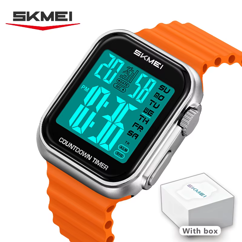 Montre électronique carrée étanche pour homme