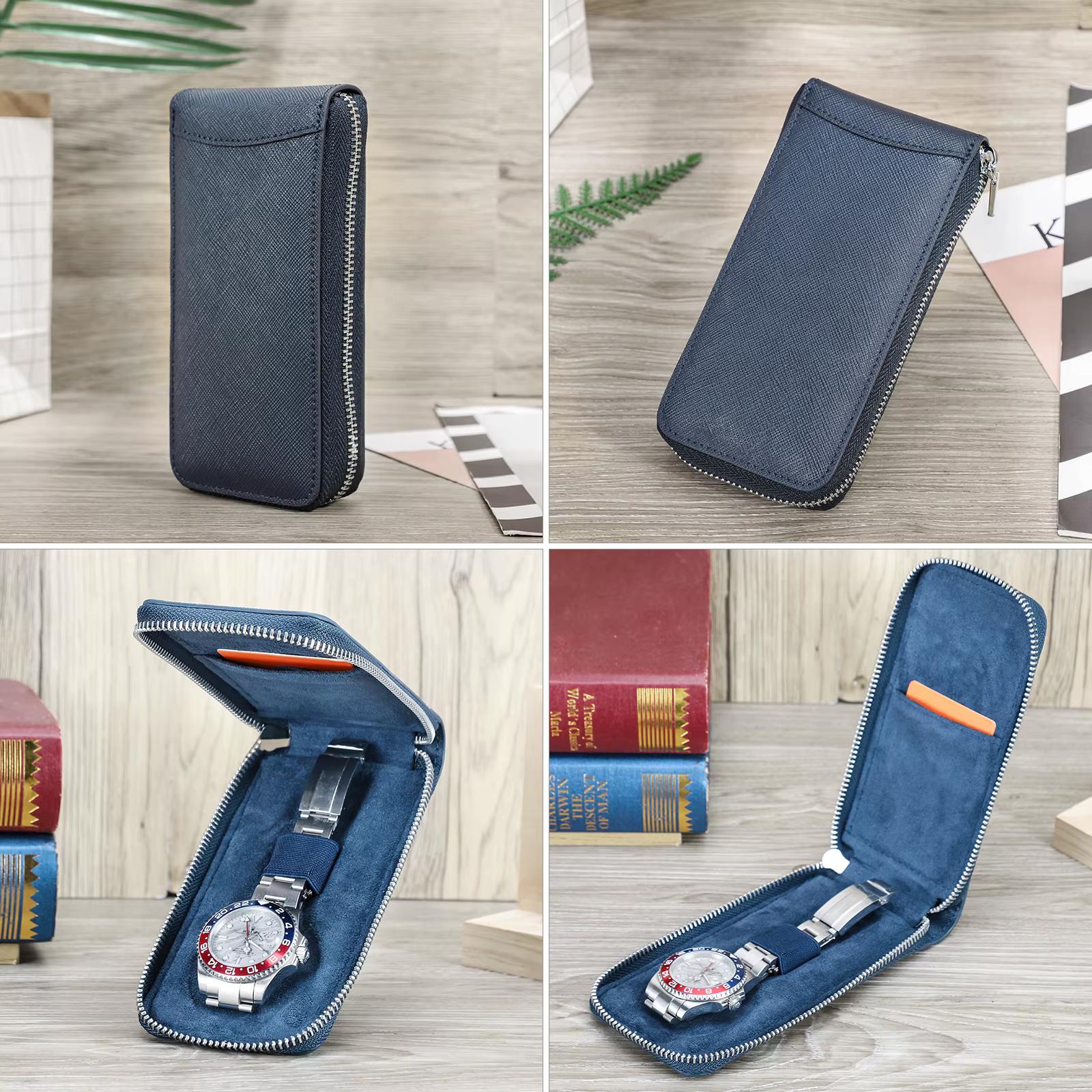 Boîte de montre en cuir multifonctionnelle pour hommes et femmes