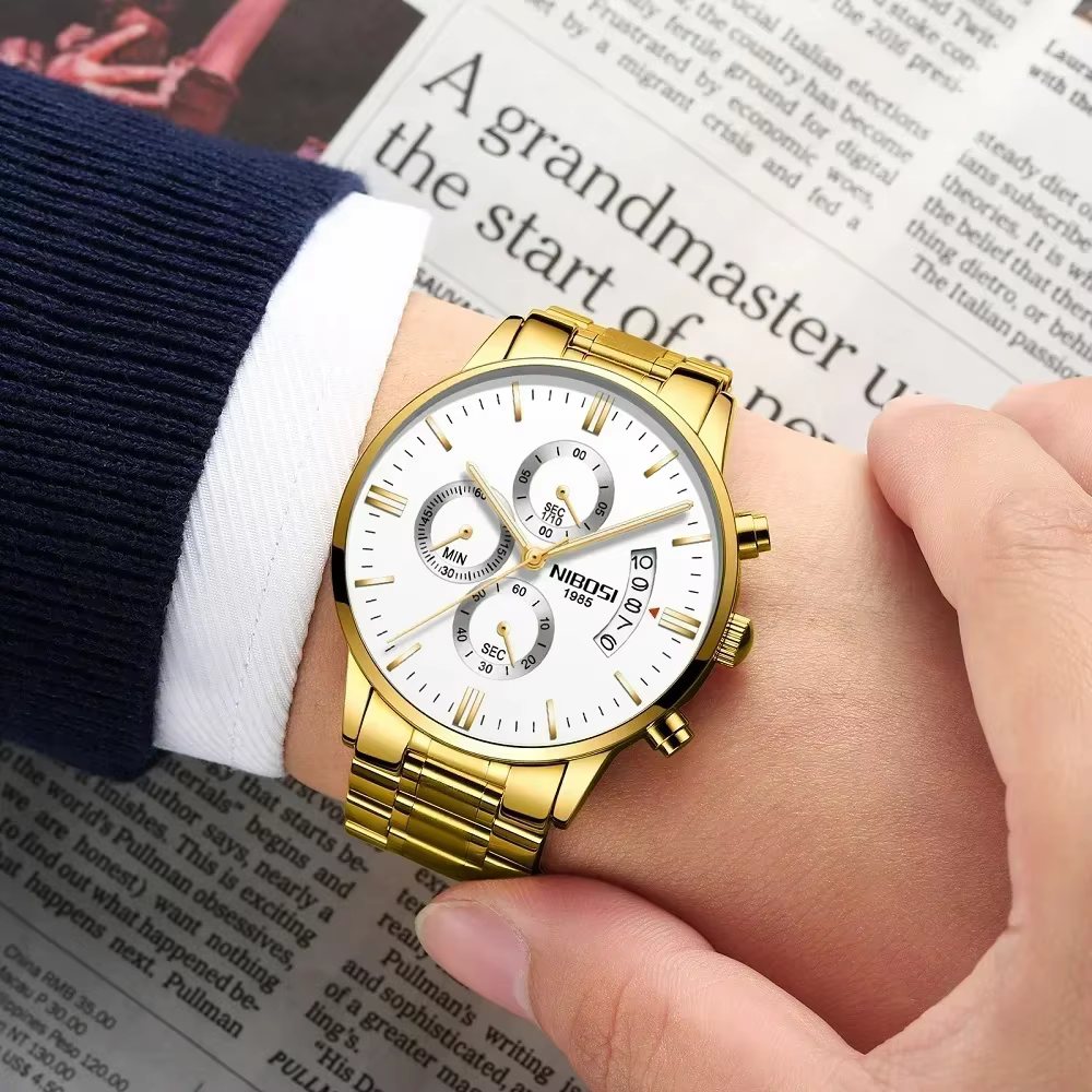 NIBOSI Relogio Masculino luxe hommes montres haut de gamme