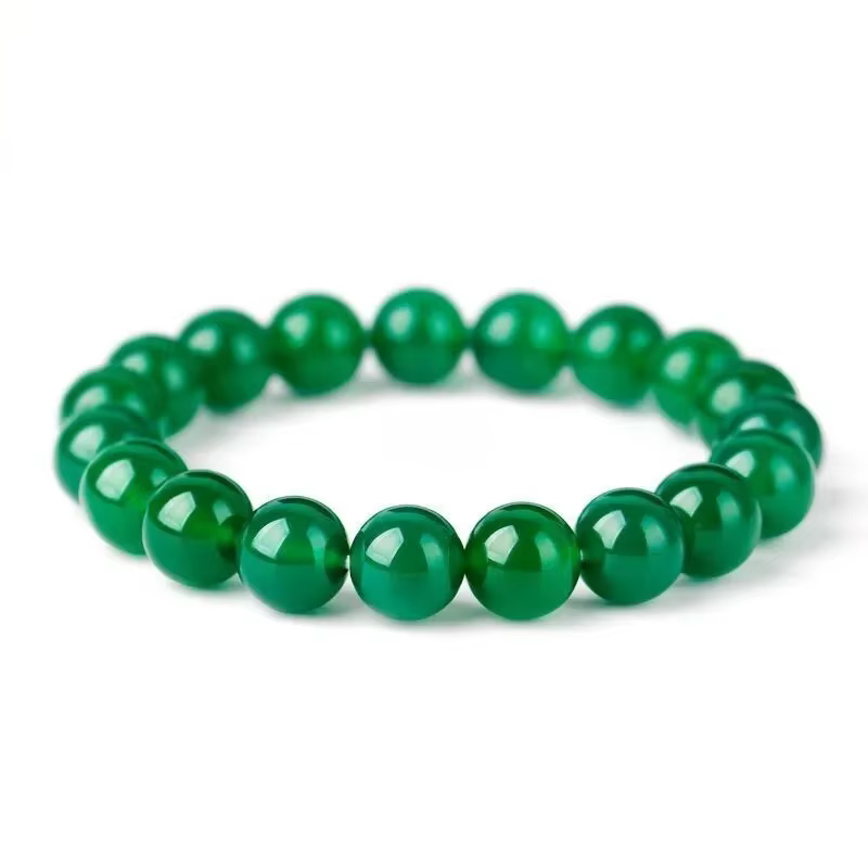 Agate naturelle, verte, bracelet, bracelet.