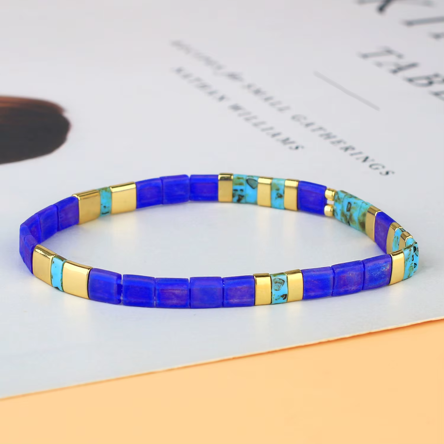 C.QUAN CHI été TILA Bracelets mode Bijoux pour femmes, Bracelets de perles TILA extensibles faits à la main, bijoux simples pour filles
