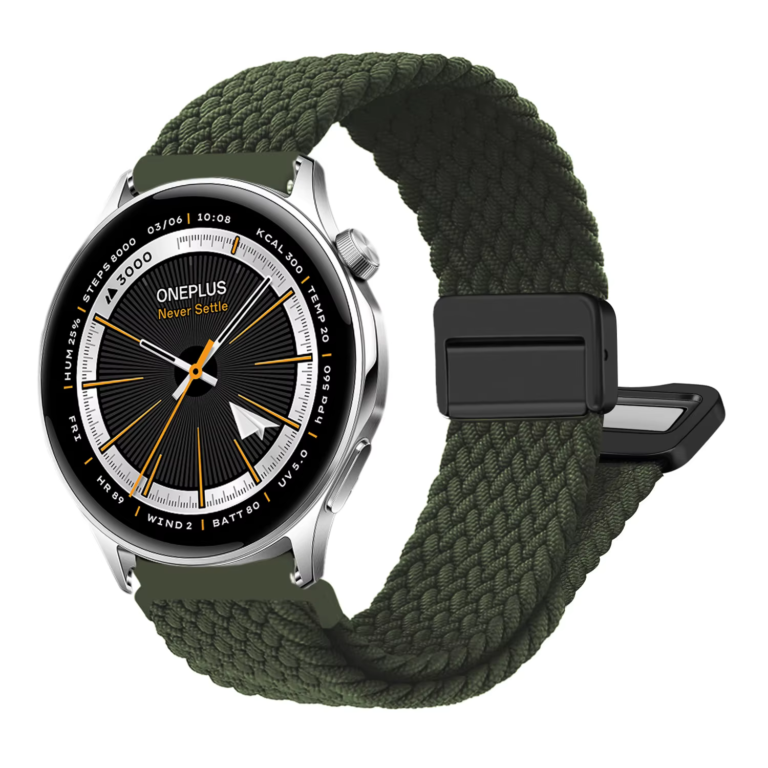 Bracelet élastique magnétique tressé pour montre connectée Oneplus Watch 3 2r 2 46mm