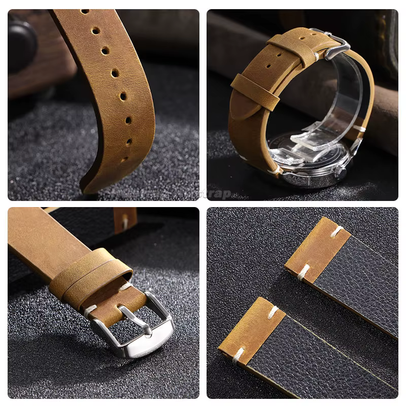 18mm 20mm 21mm 22mm 24mm Bracelet de montre en cuir pour Omega pour Seiko