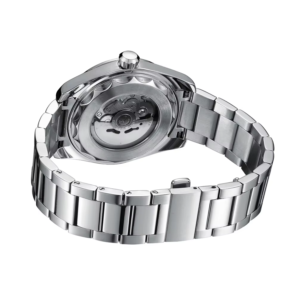 PHYLIDA nouvelle montre automatique Aqua solide SS saphir cristal NH35A montre-bracelet mécanique 100WR plongeur