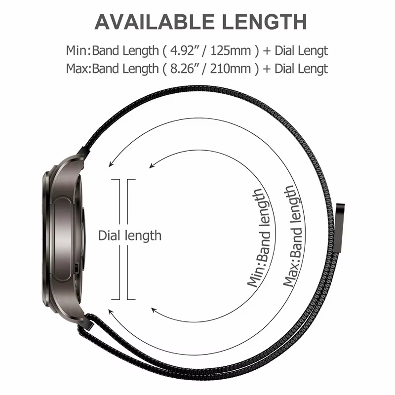 Bracelet métallique 18mm 20mm 22mm pour Garmin Vivoactive 3 4 4s 5 6