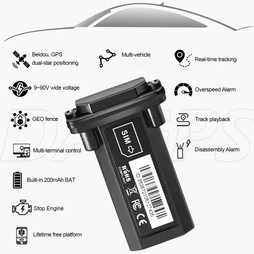 DAGPS T12 – traceur GPS étanche pour voiture 12-90V