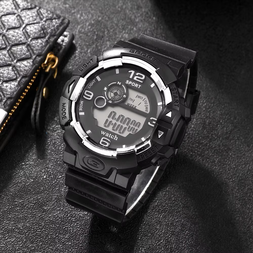 Montre-bracelet militaire étanche pour homme avec bracelet en silicone