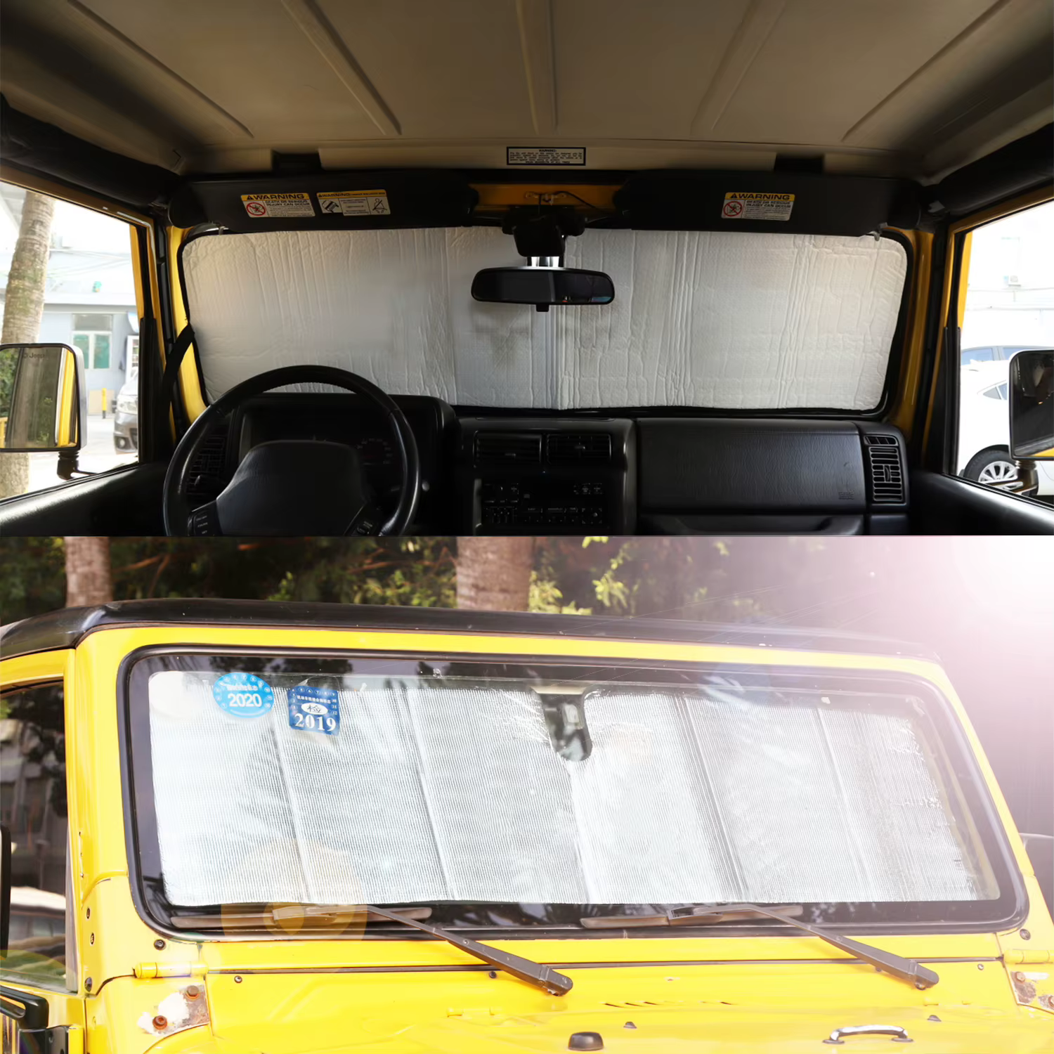 Pare-soleil pour pare-brise avant de voiture, protection contre les rayons UV, pour Jeep Wrangler TJ JK JL Gladiator JT 1997-2026, accessoires intérieurs