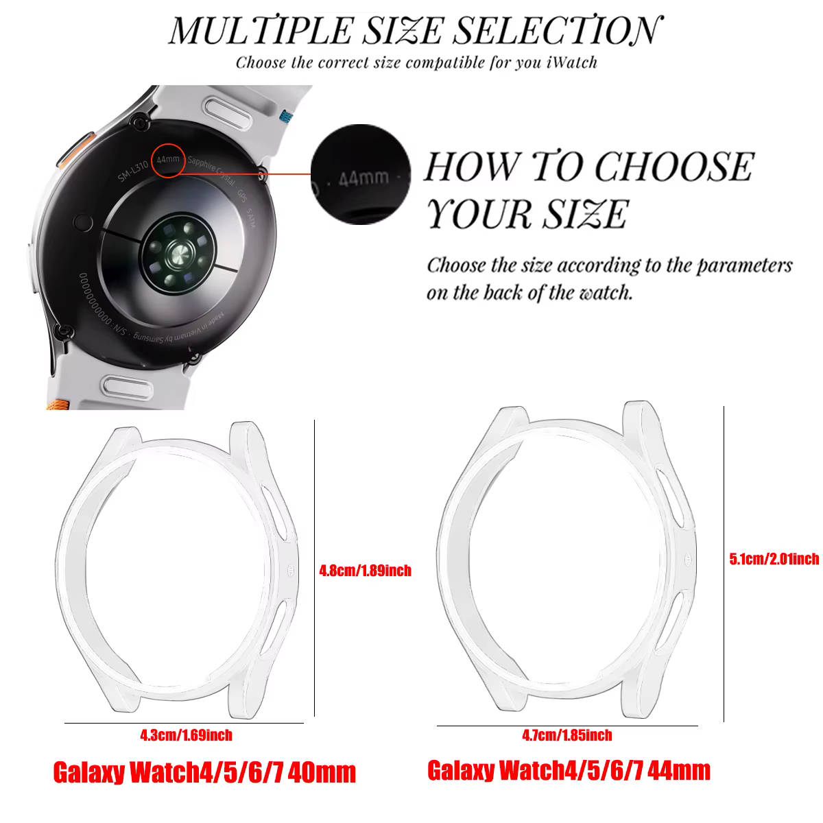 Coque pour Samsung Galaxy Watch 4 5 6 7 40mm 44mm