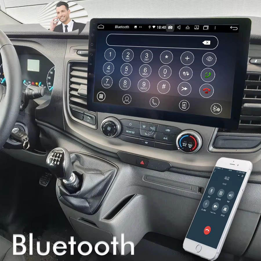 Pour Ford Transit Custom Van 2020 2024 GPS 1Din Radio Autoradio 10.1 pouces écran Android 14 voiture multimédia lecteur vidéo Carplay