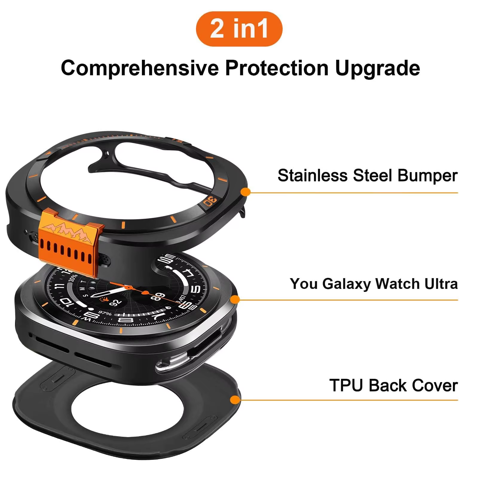 Coque métallique anti-chute pour Samsung Galaxy Watch 8 44mm Ultra 2025 47mm