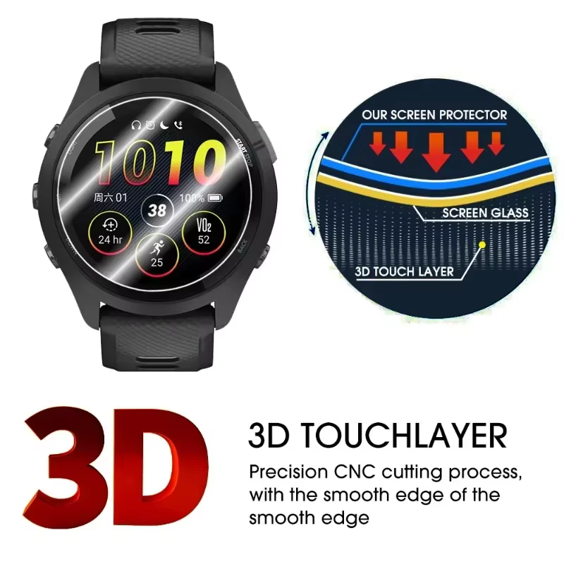 10-1 pièces verre trempé pour Garmin Forerunner 165 965 255 265 265s 955 HD Films de protection anti-rayures pour