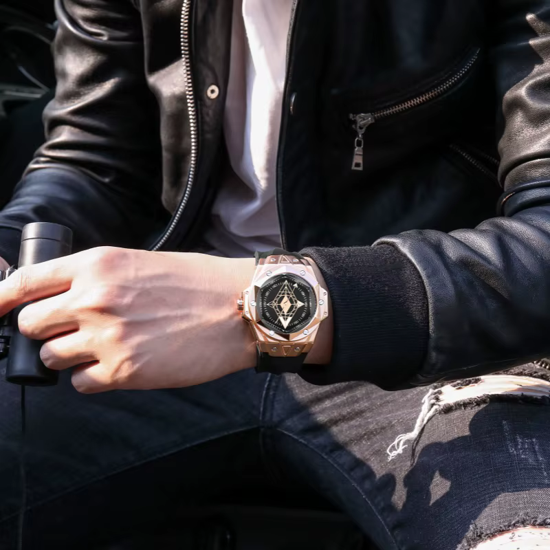Montre-bracelet étanche à cadran creux pour homme