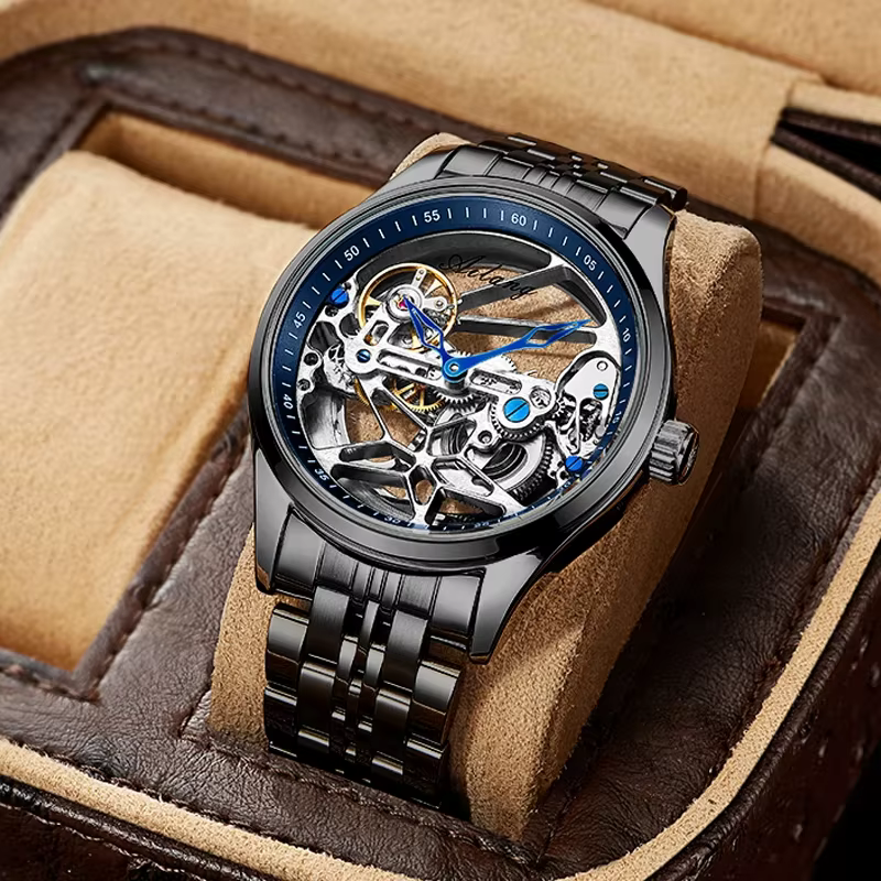 AILANG véritable Tourbillon montres hommes montre mécanique entièrement automatique marques de luxe étanche mode