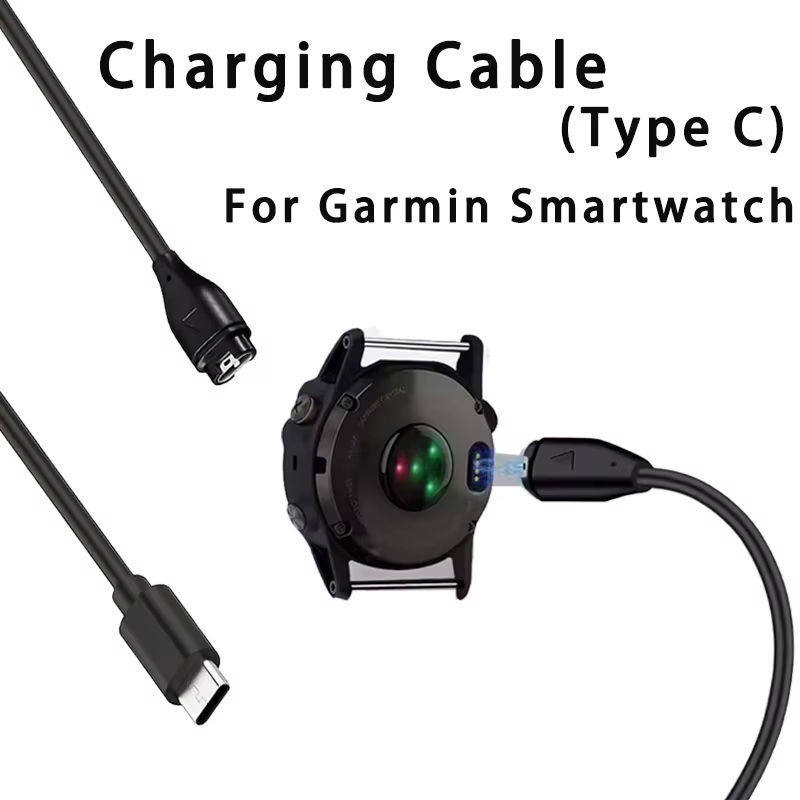 Câble de chargement de montre intelligente pour Garmin Fenix 5 5S 5X Plus 6 6S 6X Pro 7 7S 7X chargeur USB-C