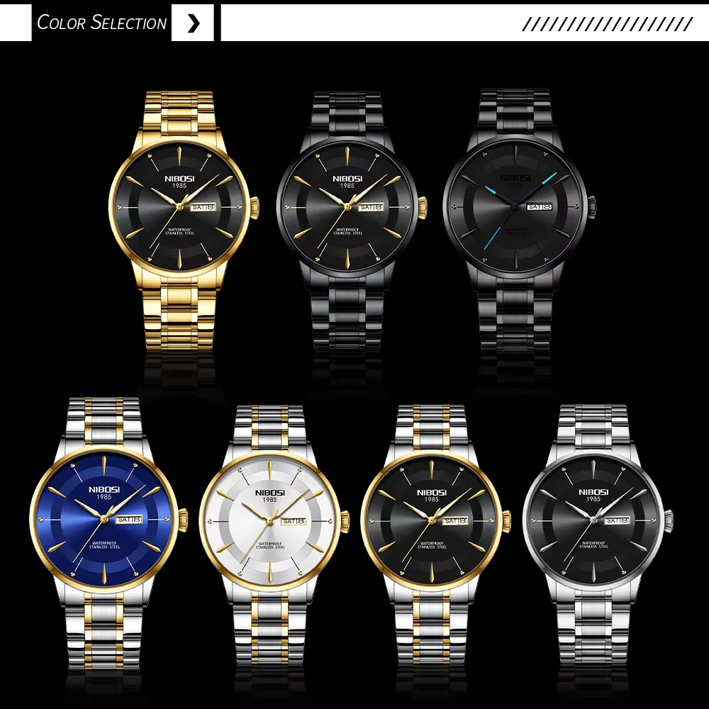 Montre de luxe NIBOSI 2607 pour homme