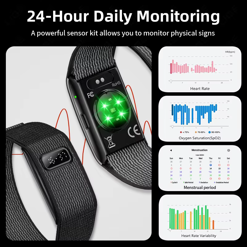 Montre connectée numérique LIGE nouvelle génération avec moniteur de fréquence cardiaque 24h/24