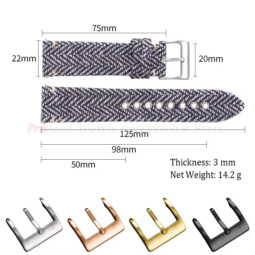Bracelets à libération rapide en cuir véritable et nylon tissé pour Omega et Seiko
