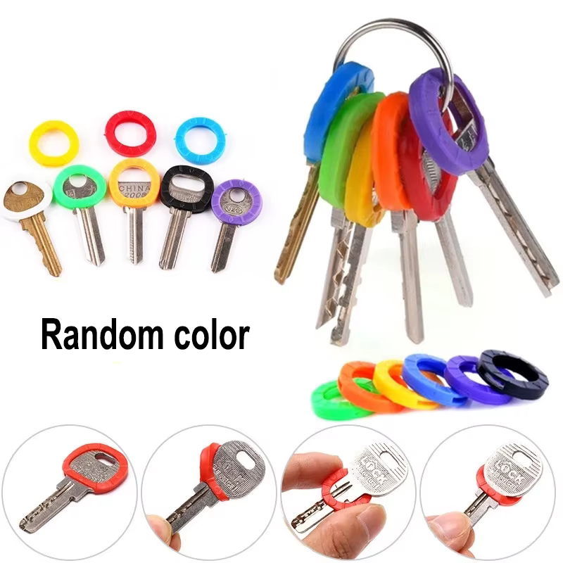 10 pièces 24 pièces 32 pièces couleur manchon de clé couleur mixte Silicone souple élastique porte-clés bricolage clé pendentif marquage pour distinguer la clé