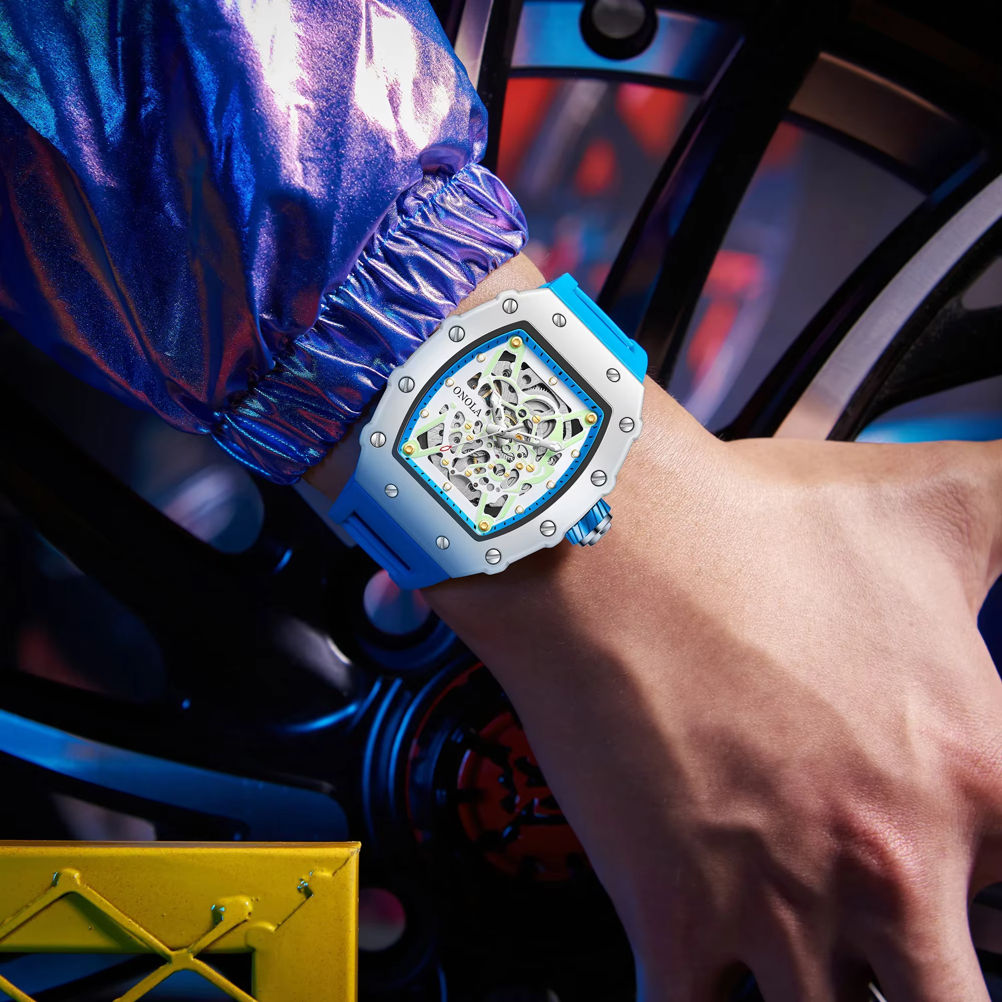 ONOLA montres pour hommes haut de gamme mouvement automatique mode sport lumineux 30M étanche mécanique