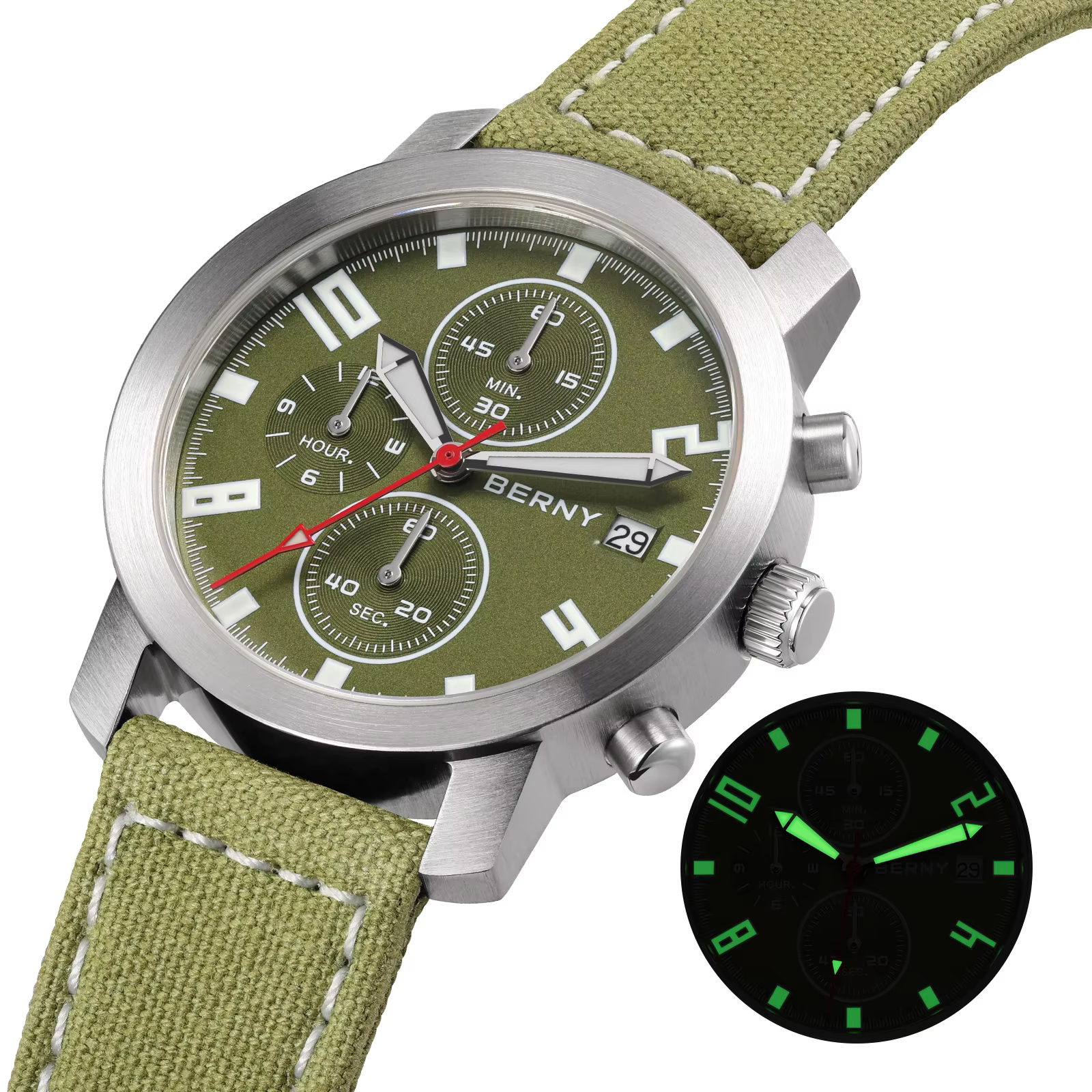 BERNY – montre chronographe pour hommes