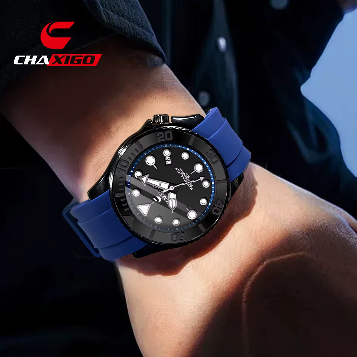 CHAXIGO montre de sport de mode unisexe avec bracelet en silicone