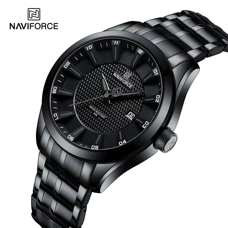 Top marque NAVIFORCE montre pour hommes étanche Quartz affaires décontracté bracelets en acier inoxydable Date horloge Relogio Masculino