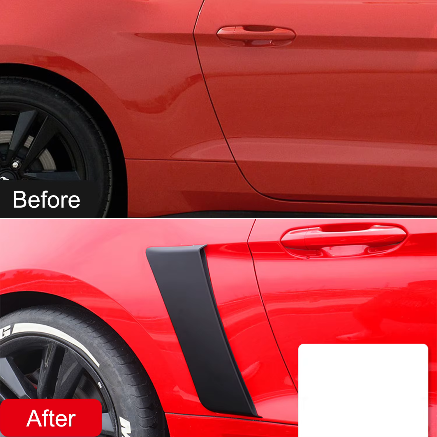 Bandes Décoratives pour Garde-boue Arrière de Voiture, Accessoires pour Ford Mustang 2018 2019 2020 2021 2022, 2 Pièces