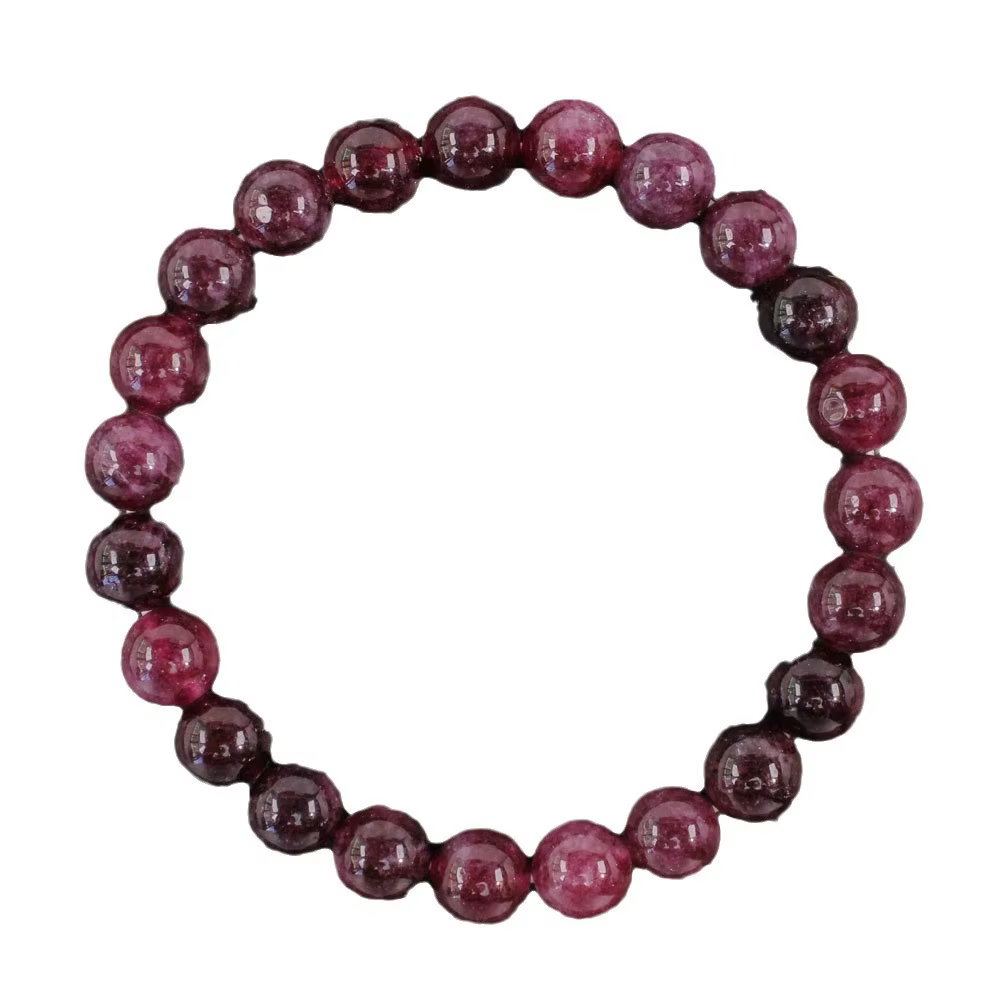 Bracelet de perles en pierre de grenat pour femmes, 8MM, pierre naturelle, élastique, tendance, bijoux de fête, cadeau