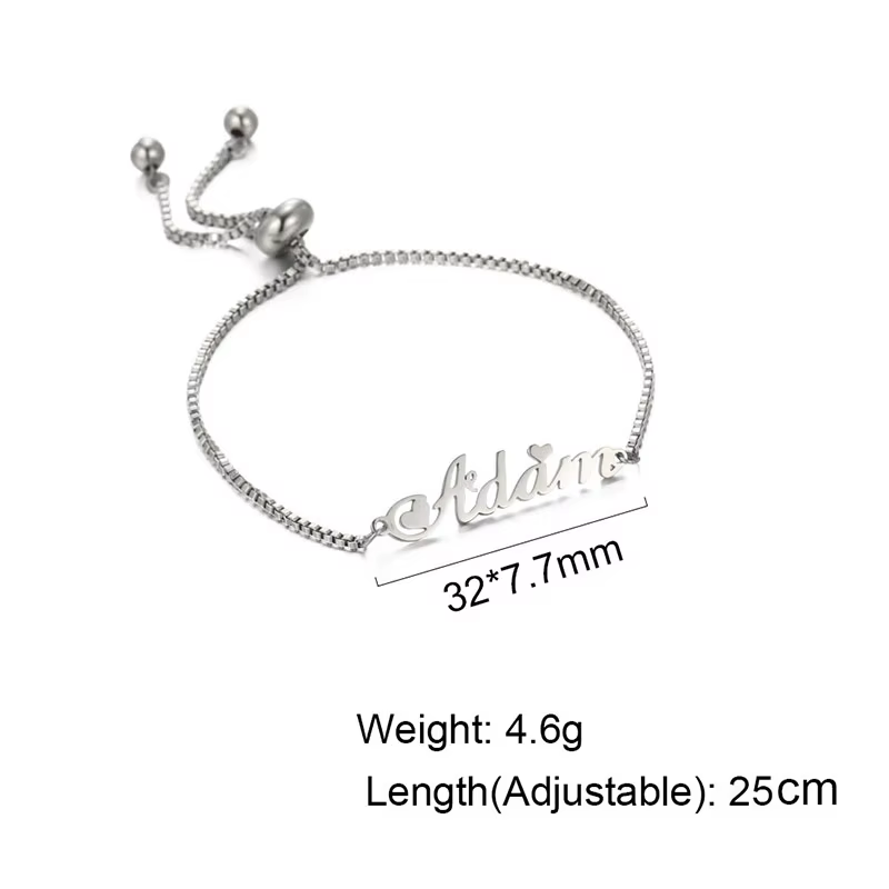 Bracelet personnalisé avec nom arabe pour femmes