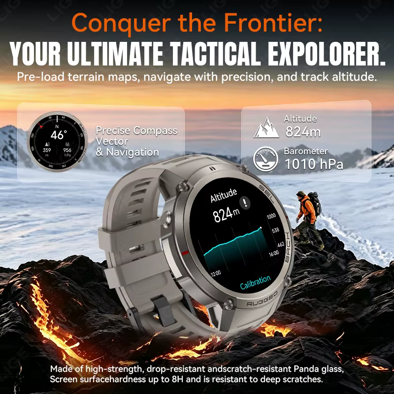Montre connectée LIGE avec navigation GPS