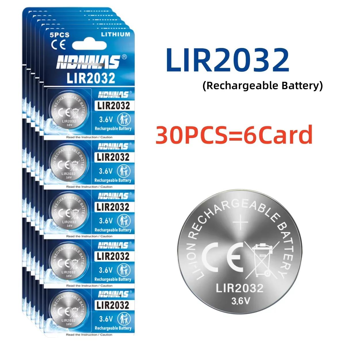 2-50 pièces LIR2032 batterie Rechargeable 2032 Lithium charge peut remplacer CR2032 pour les montres