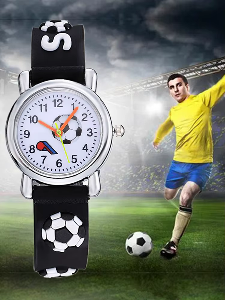 Mode dessin animé mignon 3D Football montre garçons montres enfants