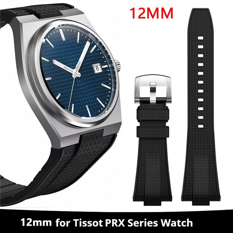 Bracelet en caoutchouc à dégagement rapide de 12mm pour Tissot PRX Powermatic 40mm T137.407 T137.410 hommes